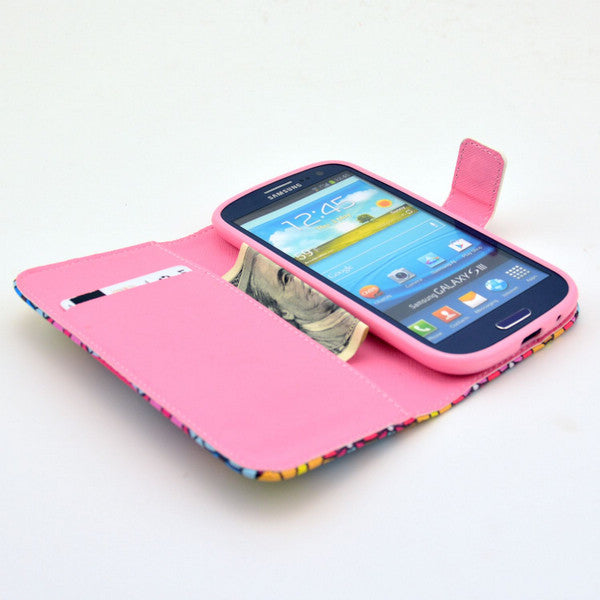 Bracevor Rose Bowknot Wallet Leather Flip Case for Samsung Galaxy S3 I9300