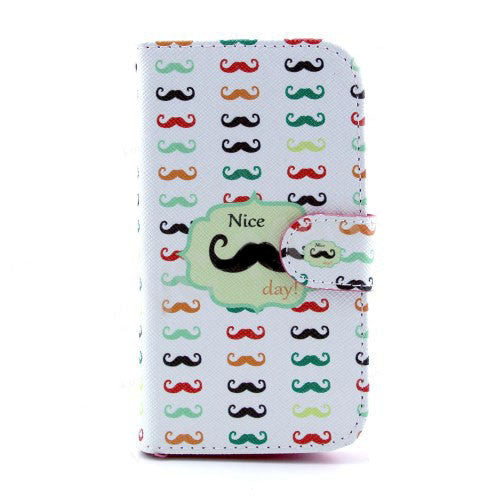Bracevor Trendy Moustache Design Wallet Leather Flip Case for Samsung Galaxy S3 I9300