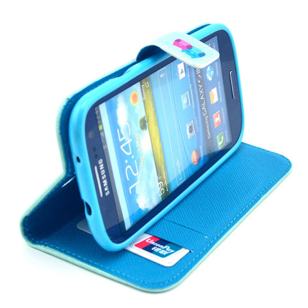 Bracevor Owl Love Design Wallet Leather Flip Case Stand Cover for Samsung Galaxy S3 i9300