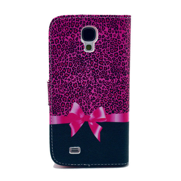 Bracevor Rose Bowknot Wallet Leather Flip Case for Samsung Galaxy S4 i9500