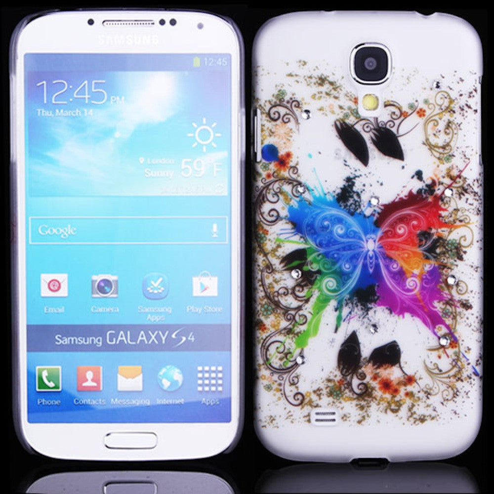 Happy Butterfly Design Hard Back Case Cover for Samsung Galaxy S4 I9500
