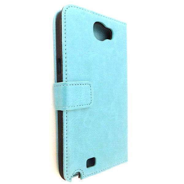 Bracevor Turquoise Blue Samsung Galaxy Note 2 N7100 Wallet Leather Case 1