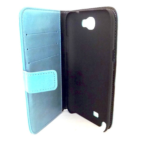 Bracevor Turquoise Blue Samsung Galaxy Note 2 N7100 Wallet Leather Case 3