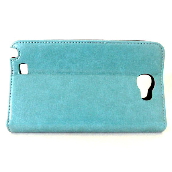 Bracevor Turquoise Blue Samsung Galaxy Note 2 N7100 Wallet Leather Case 4