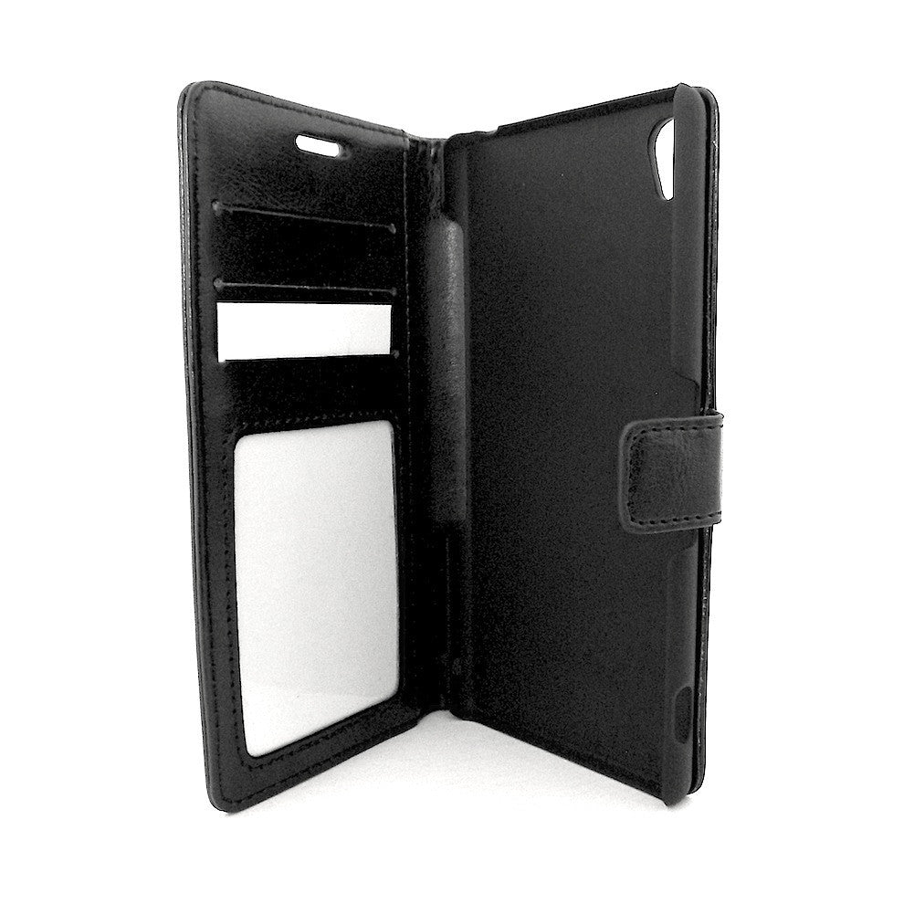 Bracevor Sony Xperia Z3 Wallet Leather Case flip Cover - Black
