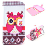 Cute Owl Design Wallet Leather Flip Case for Motorola Moto G