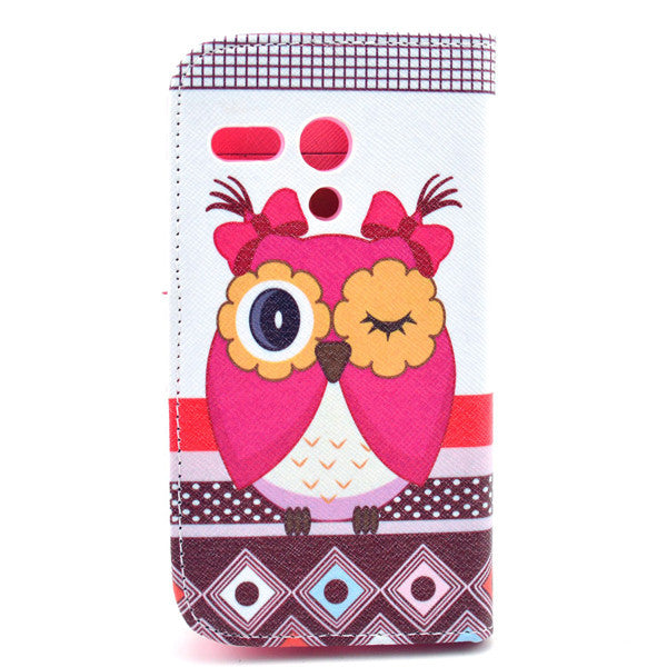 Bracevor Cute Owl Design Wallet Leather Flip case Cover for Motorola Moto G XT1032 XT1033 