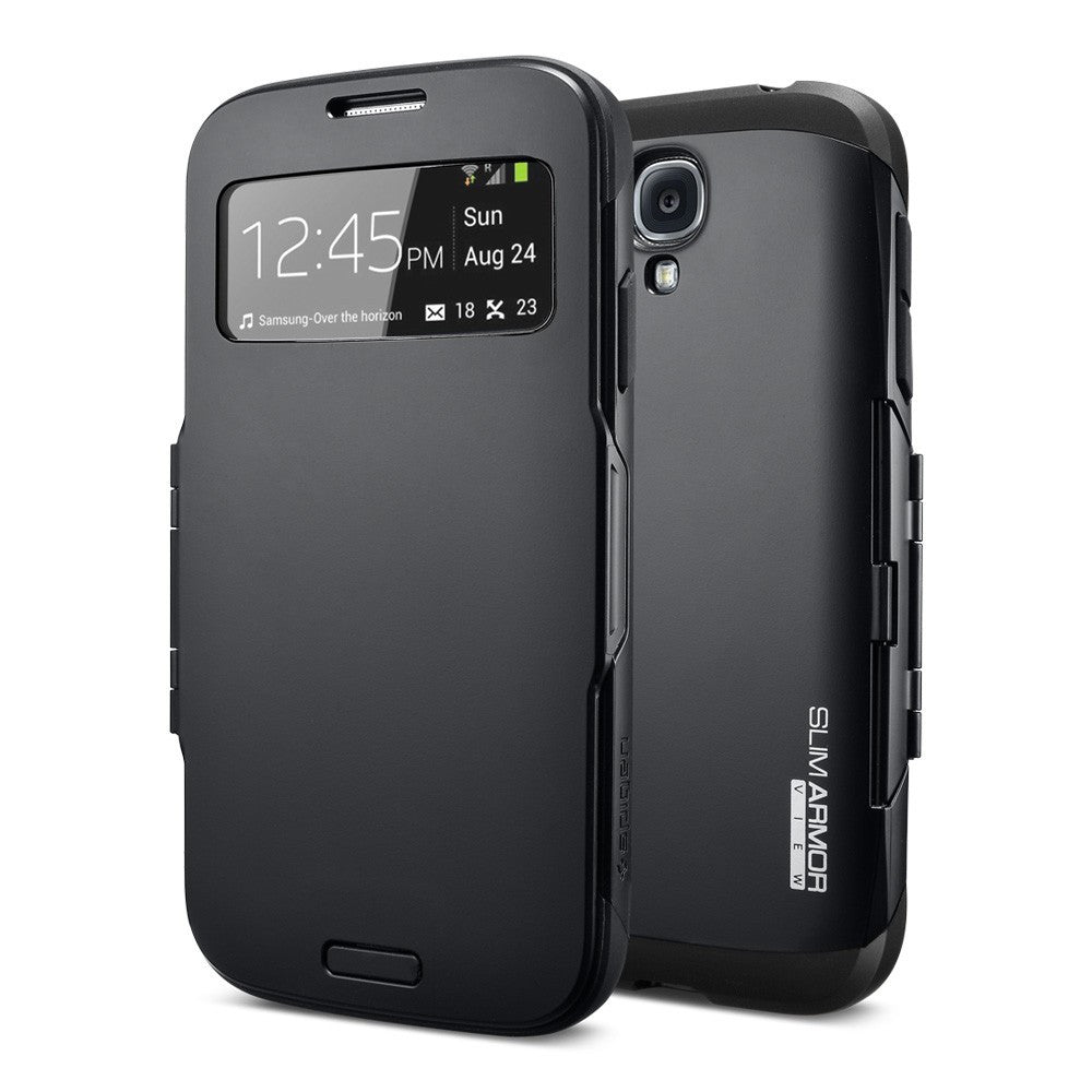 S View Armor Smart Flip Case for Samsung Galaxy S4 i9500 - Black