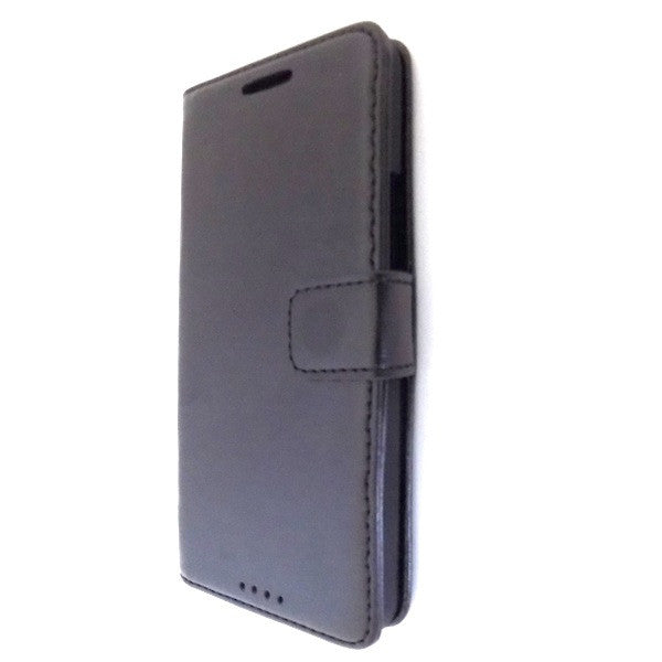 Bracevor Deluxe Black Wallet Leather Case Cover for HTC One M7 - Black