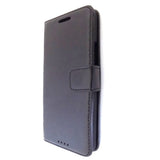 Deluxe Black Wallet Leather Case Cover for HTC One M7 - Black