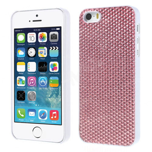 Sparkling Gel Crystal Designer Hard Back Case for iPhone 5 5s Silver Pink
