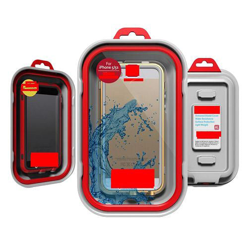Bracevor Waterproof extreme protective PC Hard case for iPhone 5 5s - Red 6
