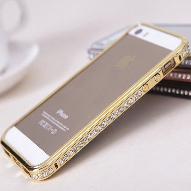 Bracevor Diamond Crystal Metal Bumper Case for iPhone 6 4.7 inch(Gold)