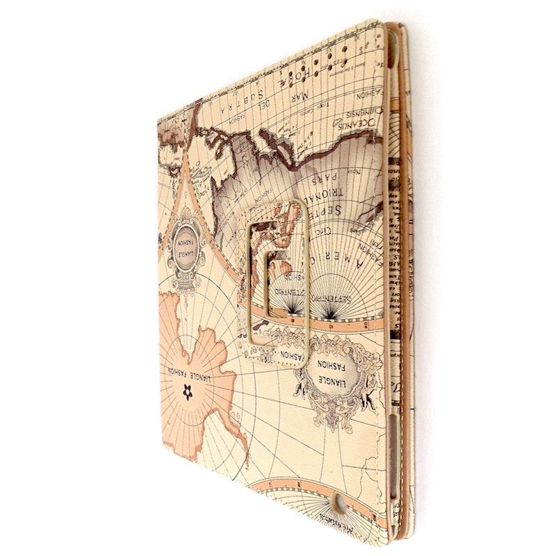 Bracevor Map Design Smart Leather Case for Apple iPad 2 3 4 Light Beige a