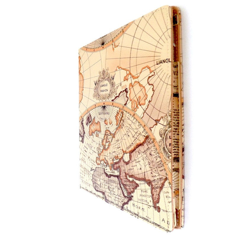 Bracevor Map Design Smart Leather Case for Apple iPad 2 3 4 Light Beige b