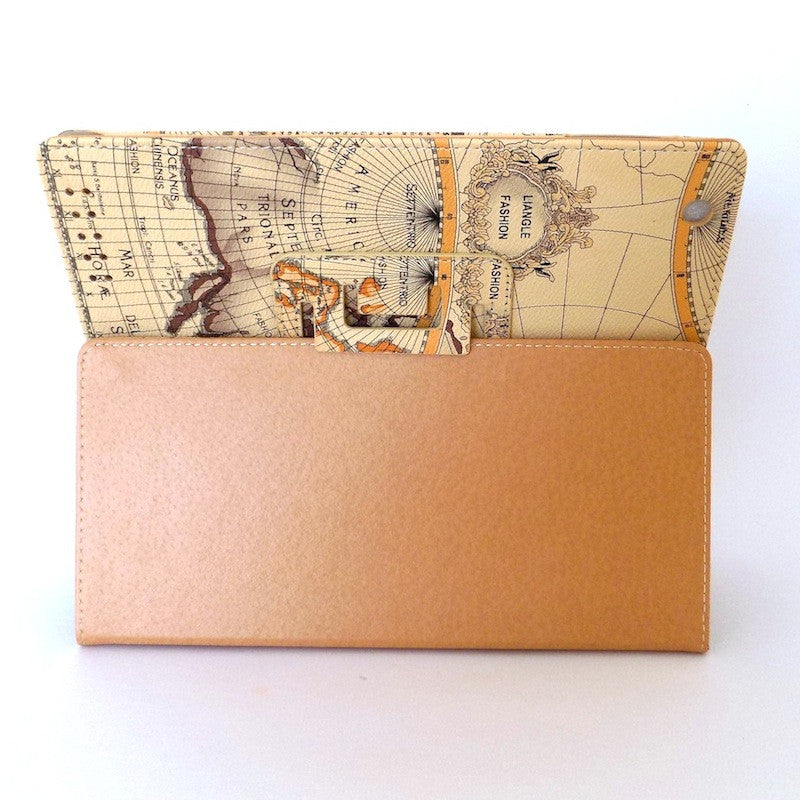 Bracevor Map Design Smart Leather Case for Apple iPad 2 3 4 Light Beige d