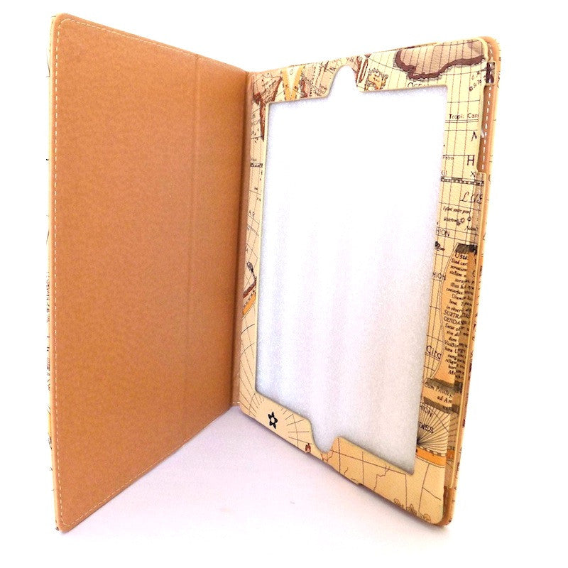 Bracevor Map Design Smart Leather Case for Apple iPad 2 3 4 Light Beige c
