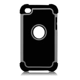 Triple Layer Defender Back Case for Apple iPod Touch 4 - Grey