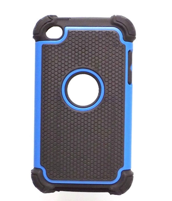 Bracevor Triple Layer Defender Back Case Cover for Apple iPod Touch 4 - Blue