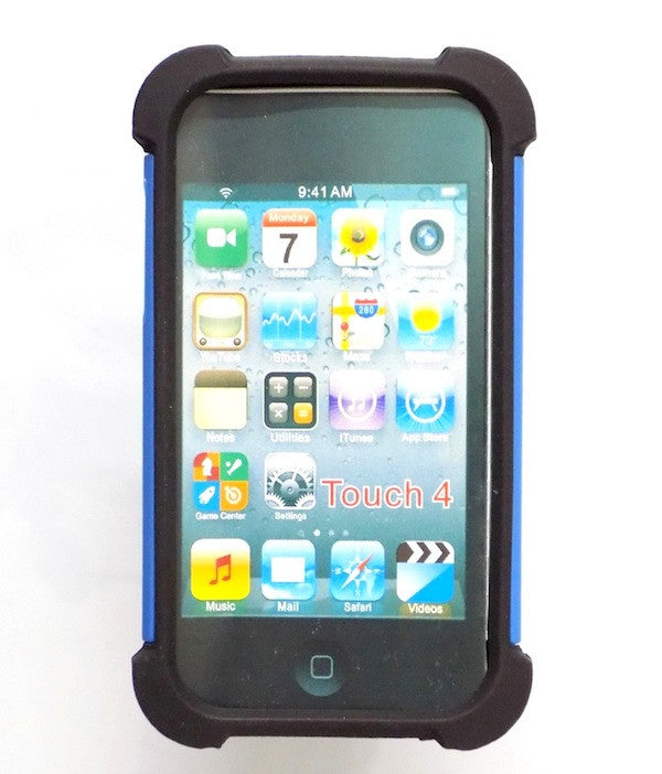 Bracevor Triple Layer Defender Back Case Cover for Apple iPod Touch 4 - Blue 2