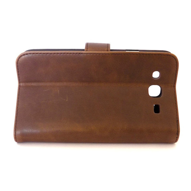 Bracevor Executive Brown Wallet Leather Flip Case for for Samsung Galaxy Mega 5.8 4