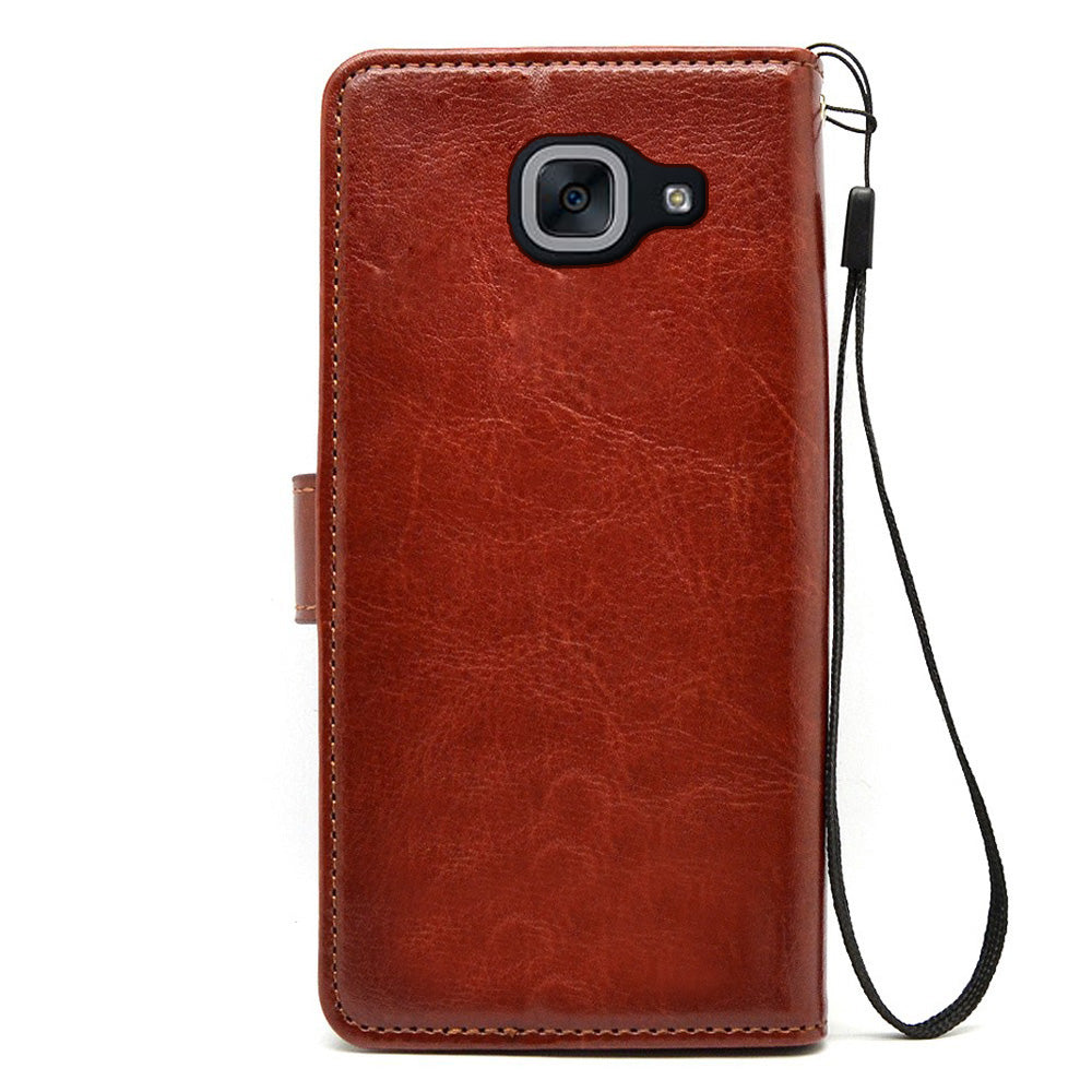 Bracevor Samsung Galaxy On max/J7 Max Flip Cover Leather Case : Inner TPU, Premium Leather Card Slot Wallet Stand - Executive Brown