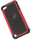 Triple Layer Defender Back Case for Apple iPod Touch 5 - Red