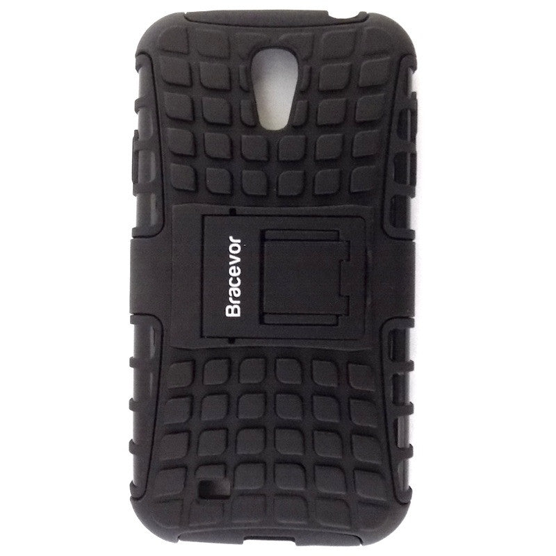 Bracevor Rugged Armor Hybrid Kickstand Case Cover for Samsung Galaxy S4 i9500 - Black