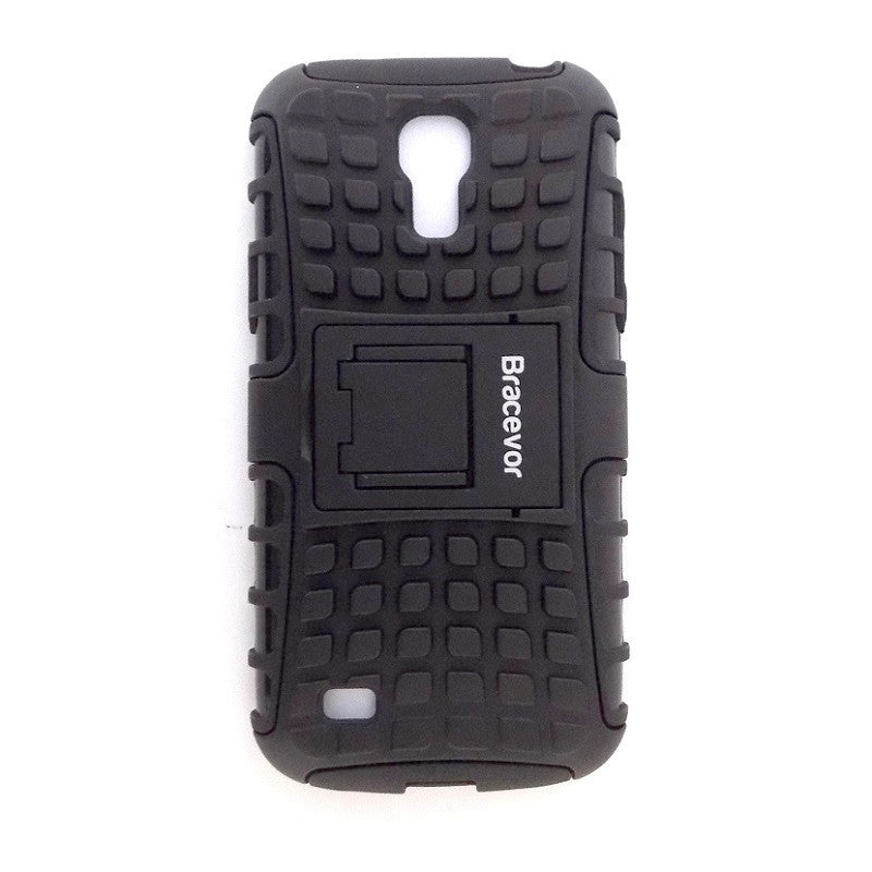 Bracevor Rugged Armor Hybrid Kickstand Case Cover for Samsung Galaxy  S4 mini i9190 i9192- Black