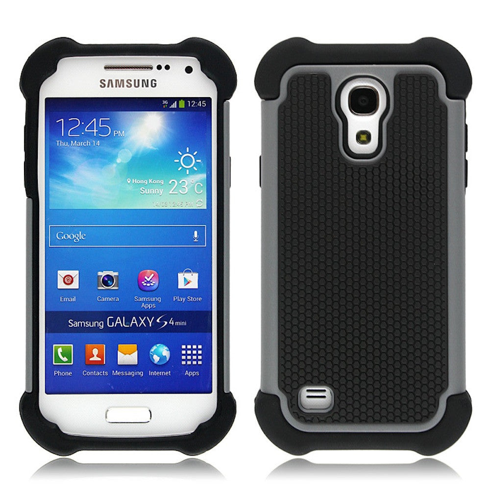 Triple Layer Defender Back Case for Samsung Galaxy S4 mini Grey