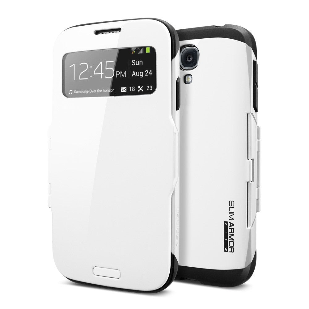 S View Armor Smart Flip Case for Samsung Galaxy S4 i9500 White