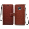 Bracevor Moto G5s plus Flip Cover Case | Premium Leather | Inner TPU | Foldable Stand | Wallet Card Slots - Executive Brown